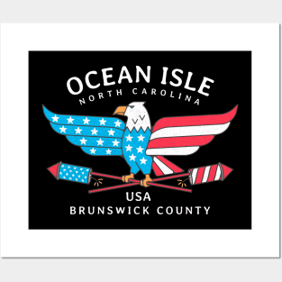 Ocean Isle, NC Summer Patriotic Pride Fourth of July Posters and Art